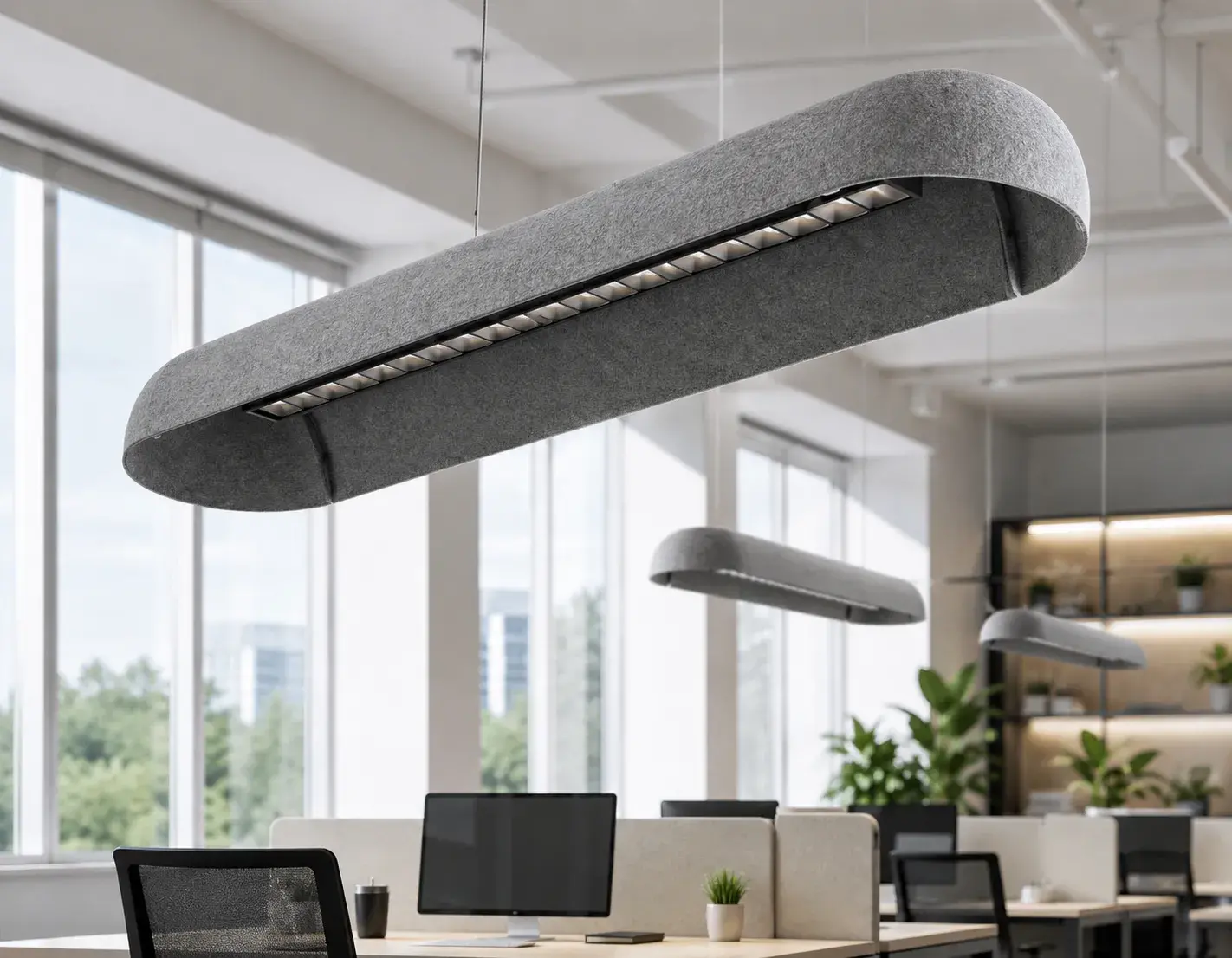 Acoustic Linear Lights for office project specification